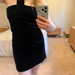 Vintage Milly Black Velvety Mini Dress
